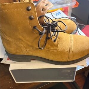 Tan Suede Lace-Up Boots handmade in Portugal